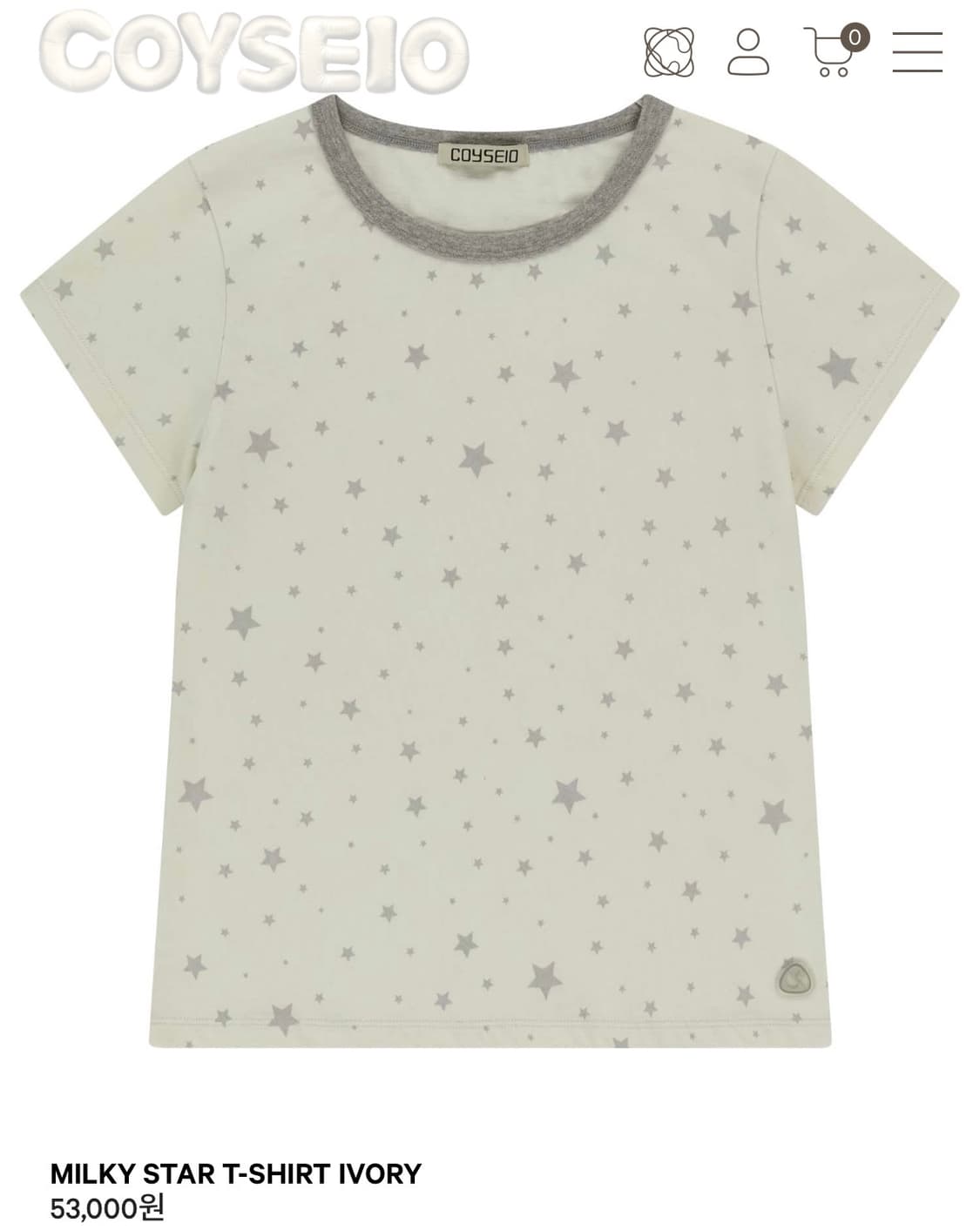 코이세이오 밀키 스타 티셔츠 상품이미지1