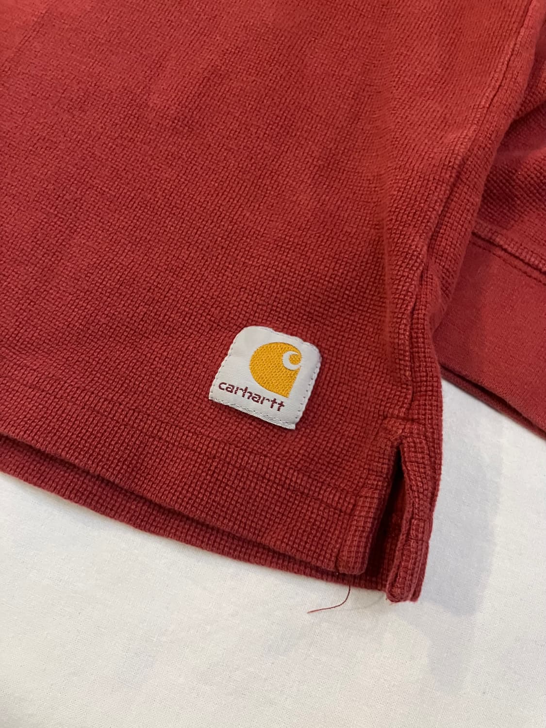 칼하트 와플 헨리넥 롱슬리브 긴팔티 버건디 상품이미지2