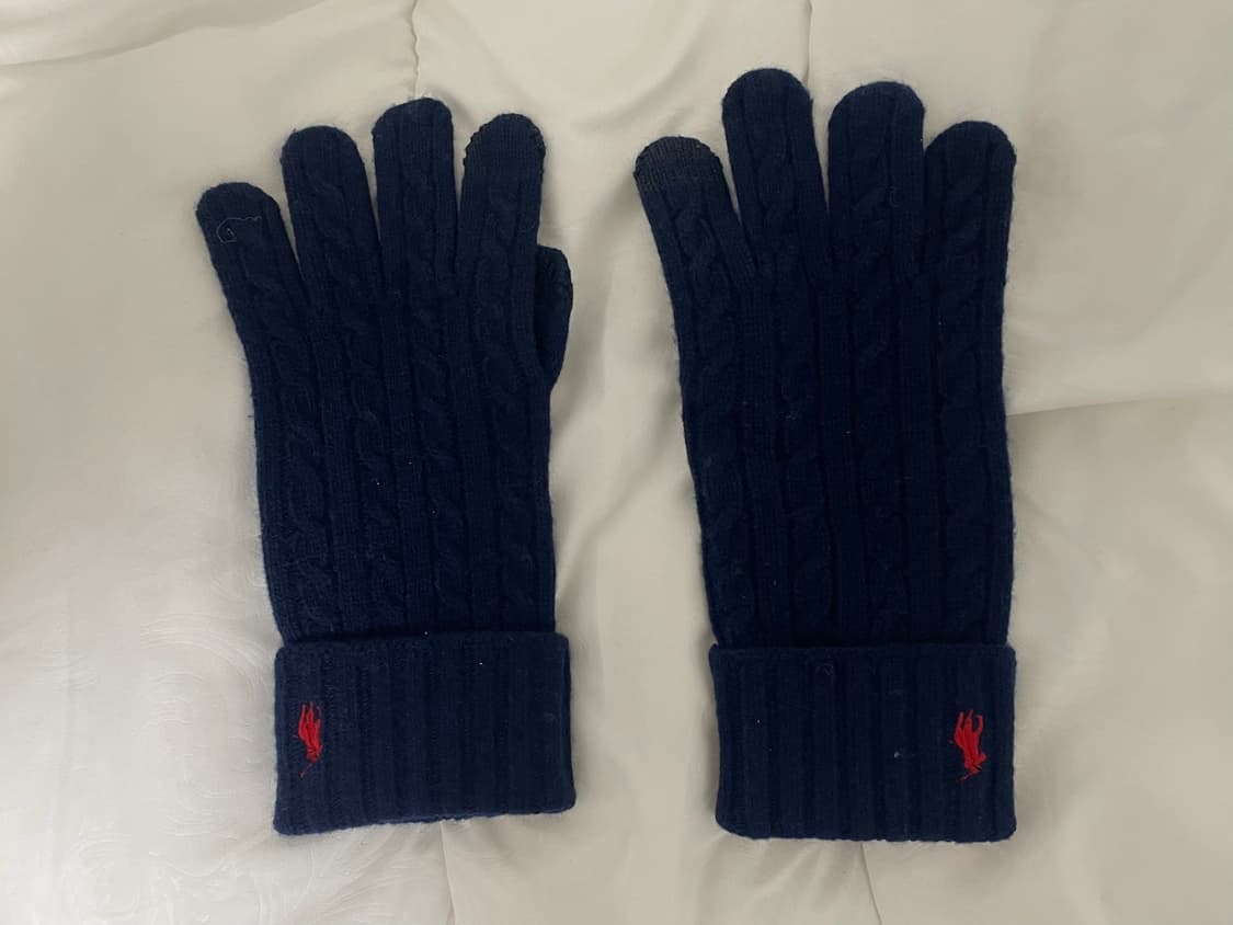폴로 케이블 장갑 네이비 상품이미지2