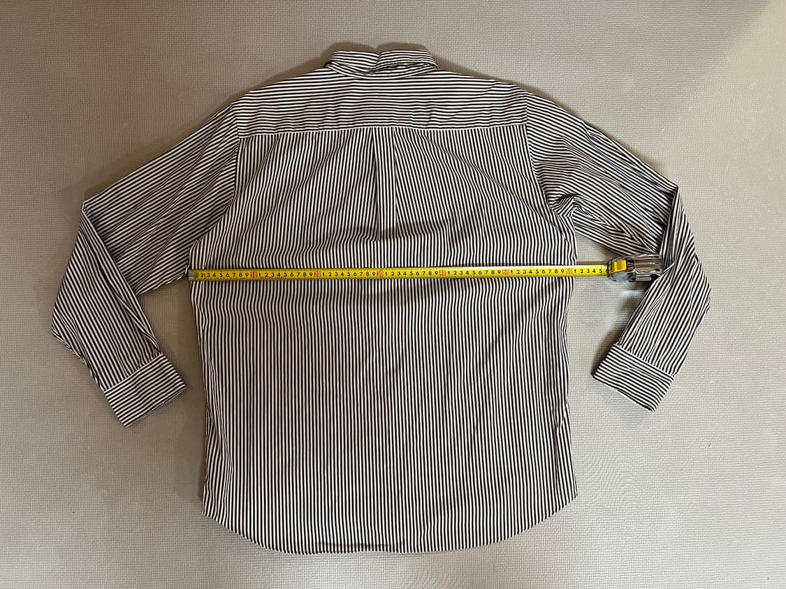 무료배송 1회 착용 - 유니클로 스트라이프 긴팔셔츠(브라운) XL 상품이미지5