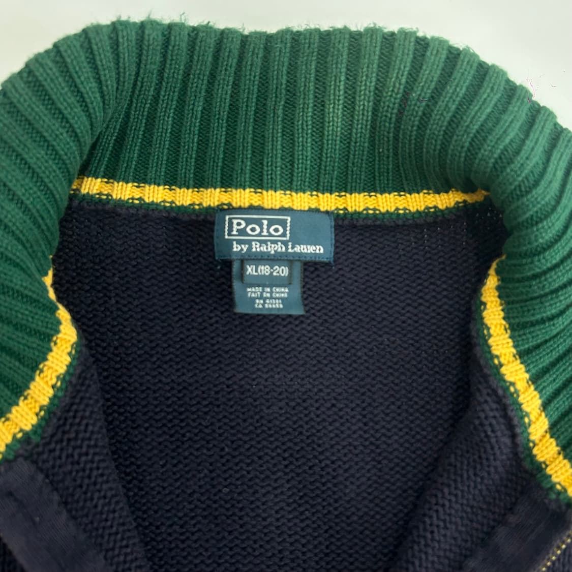 Polo 폴로 그린 빅포니 네이비 니트 집업 상품이미지6