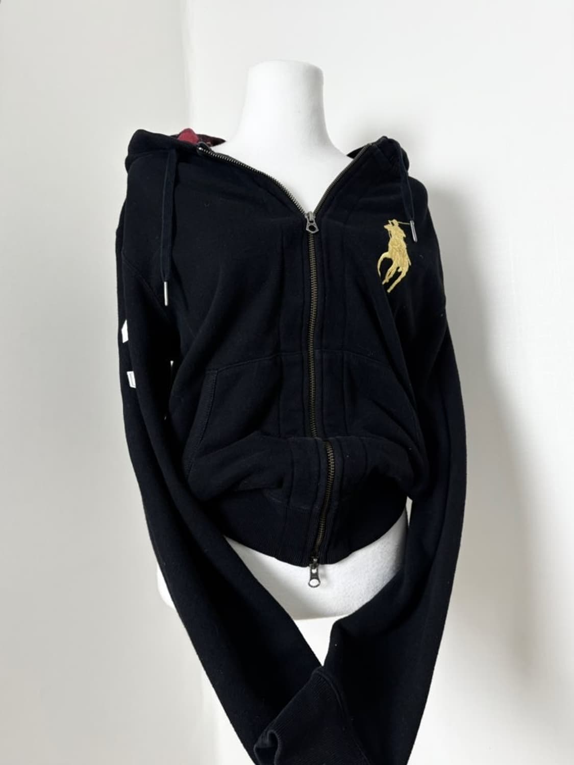 폴로 빅포니 체크 후드집업 상품이미지1