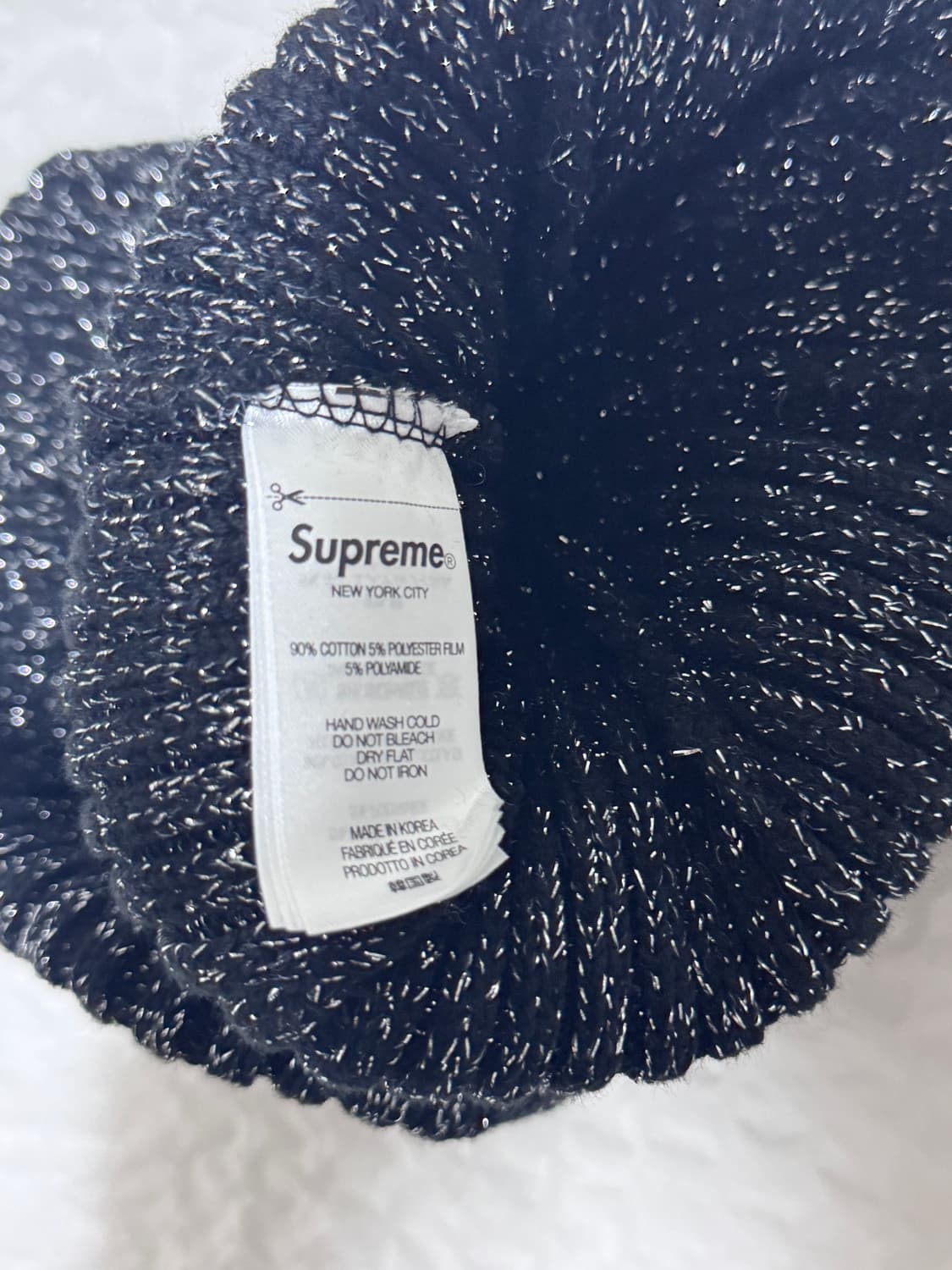 25ss 슈프림 오버다이드 비니 메탈릭 블랙 상품이미지3