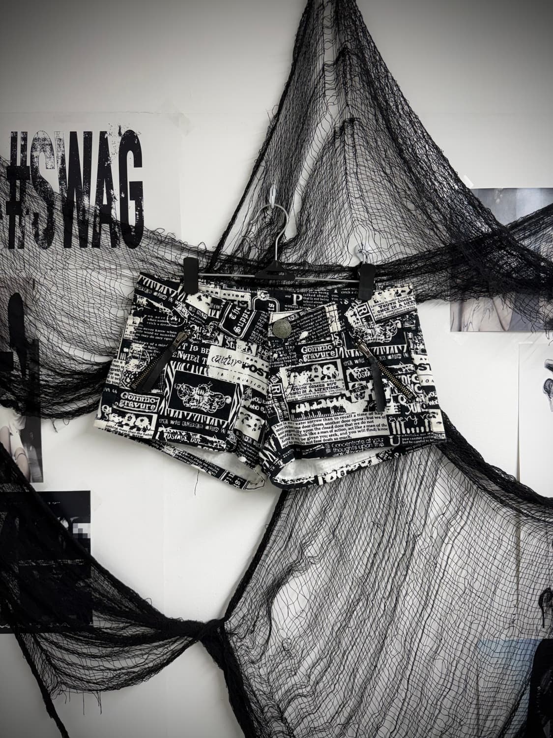 00s mood printing zipper shorts 상품이미지3