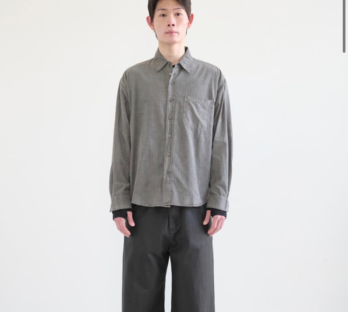해칭룸 섀도우 스트라이프 셔츠Shadow Stripe Shirt Grey 상품이미지2
