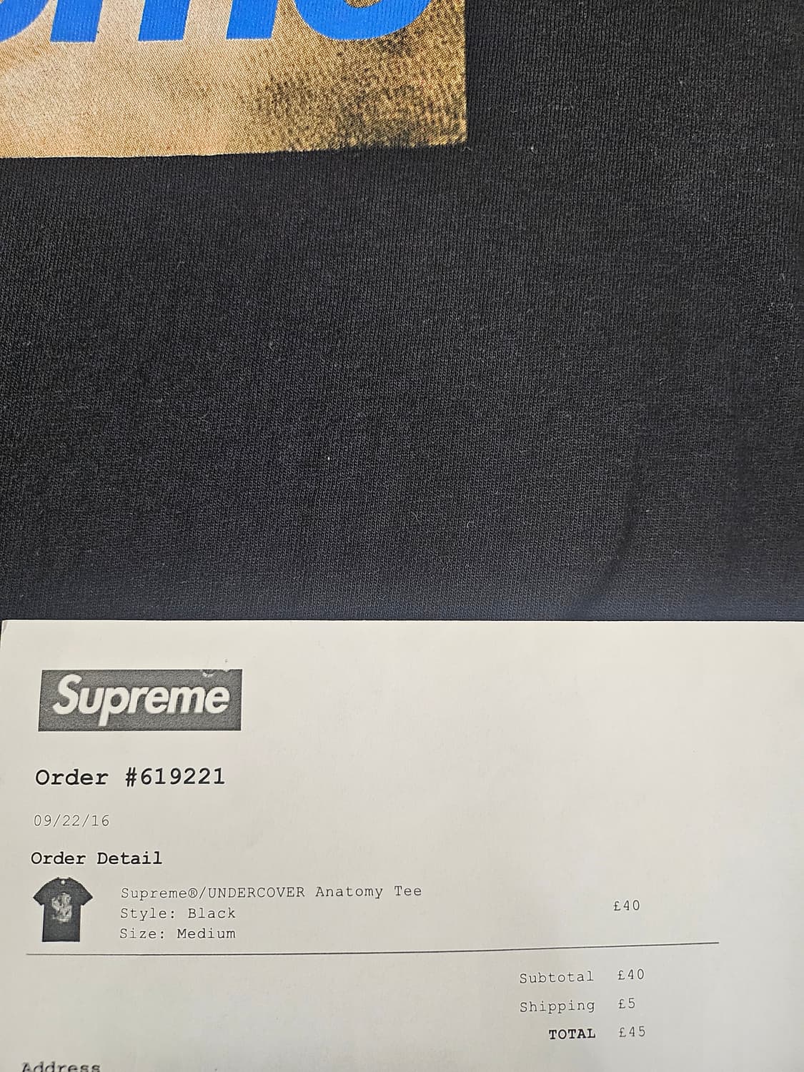 슈프림 언더커버 16FW 아나토미 해부 반팔 블랙 상품이미지7