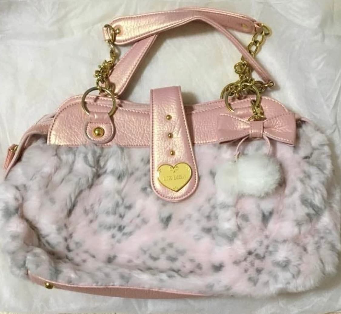 리즈리사 격레어 퍼 폼폼이 핑크 금장 숄더백 히메갸루 달천깔 핀터레스트 상품이미지1