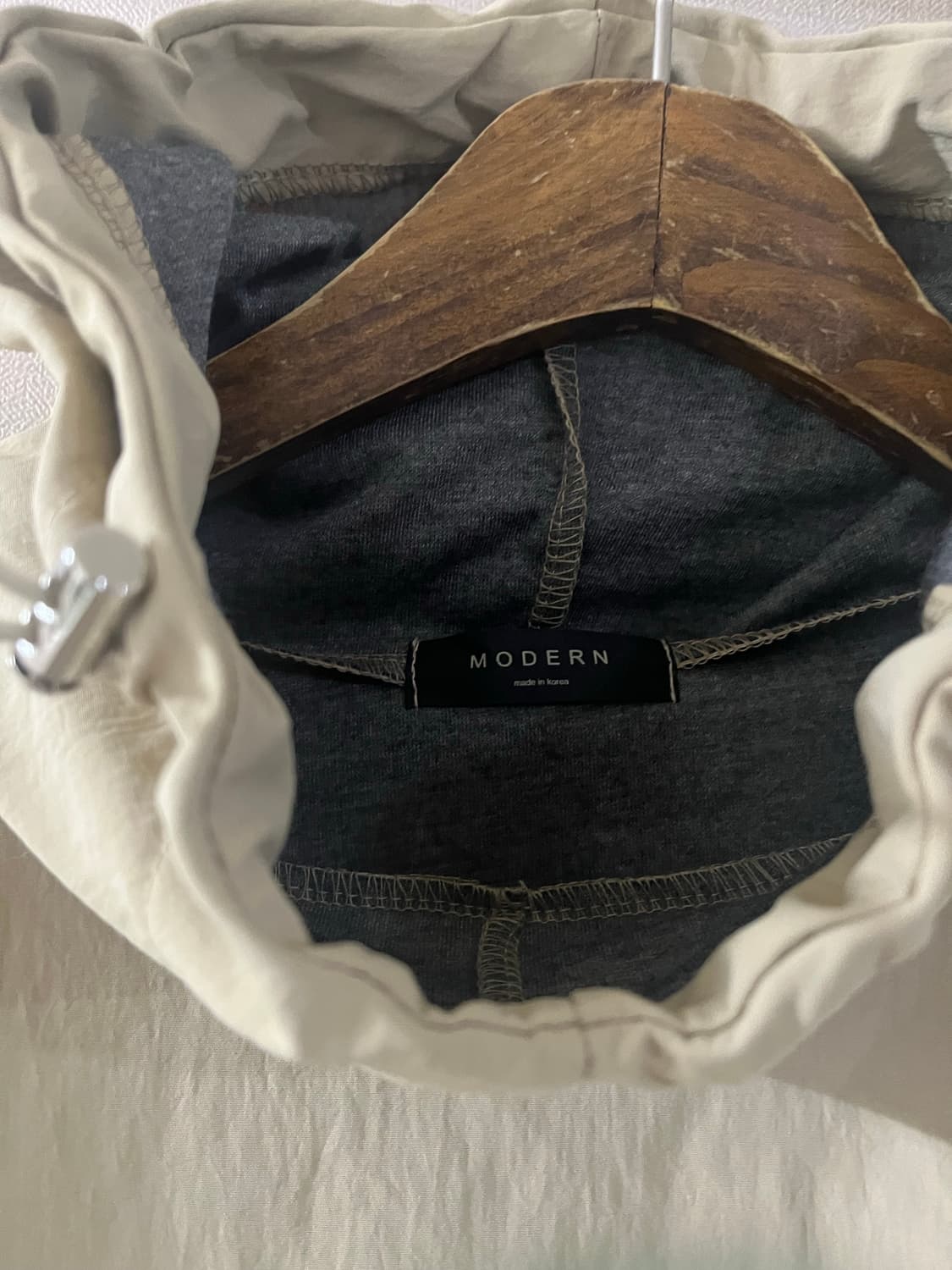 베이지스트링아노락후드 상품이미지3