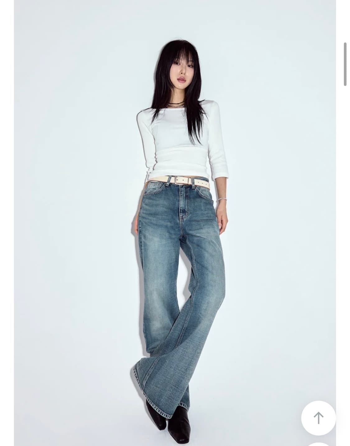보이 플레어 데님 진 지그재그 루프온 부츠컷 M 상품이미지1