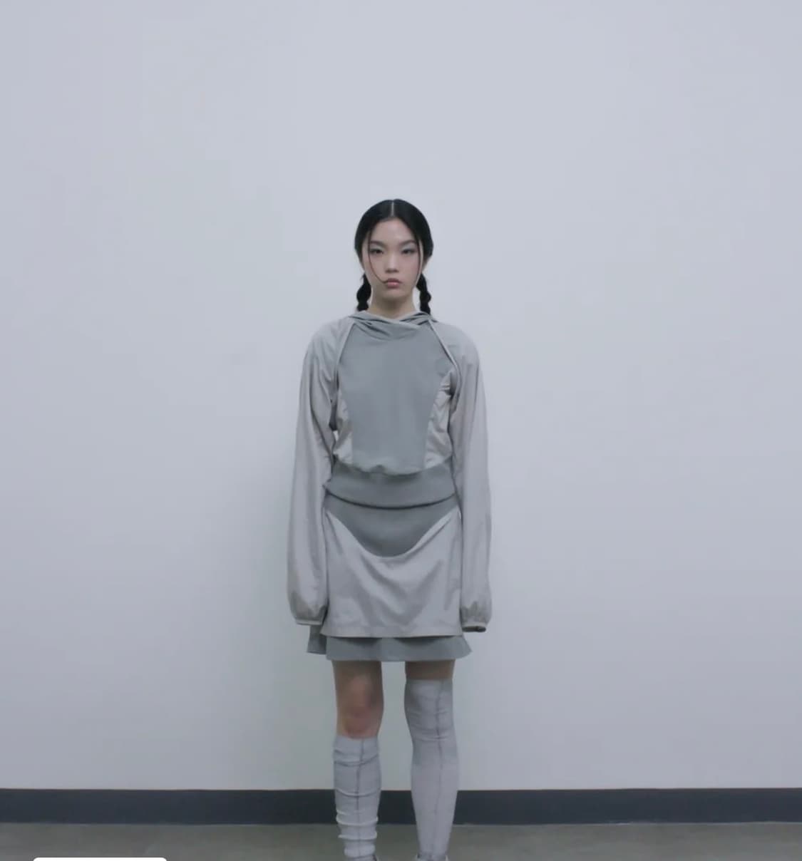 오호스 2-way Hoodie Bolero / Skirt Khaki 세트 상품이미지1