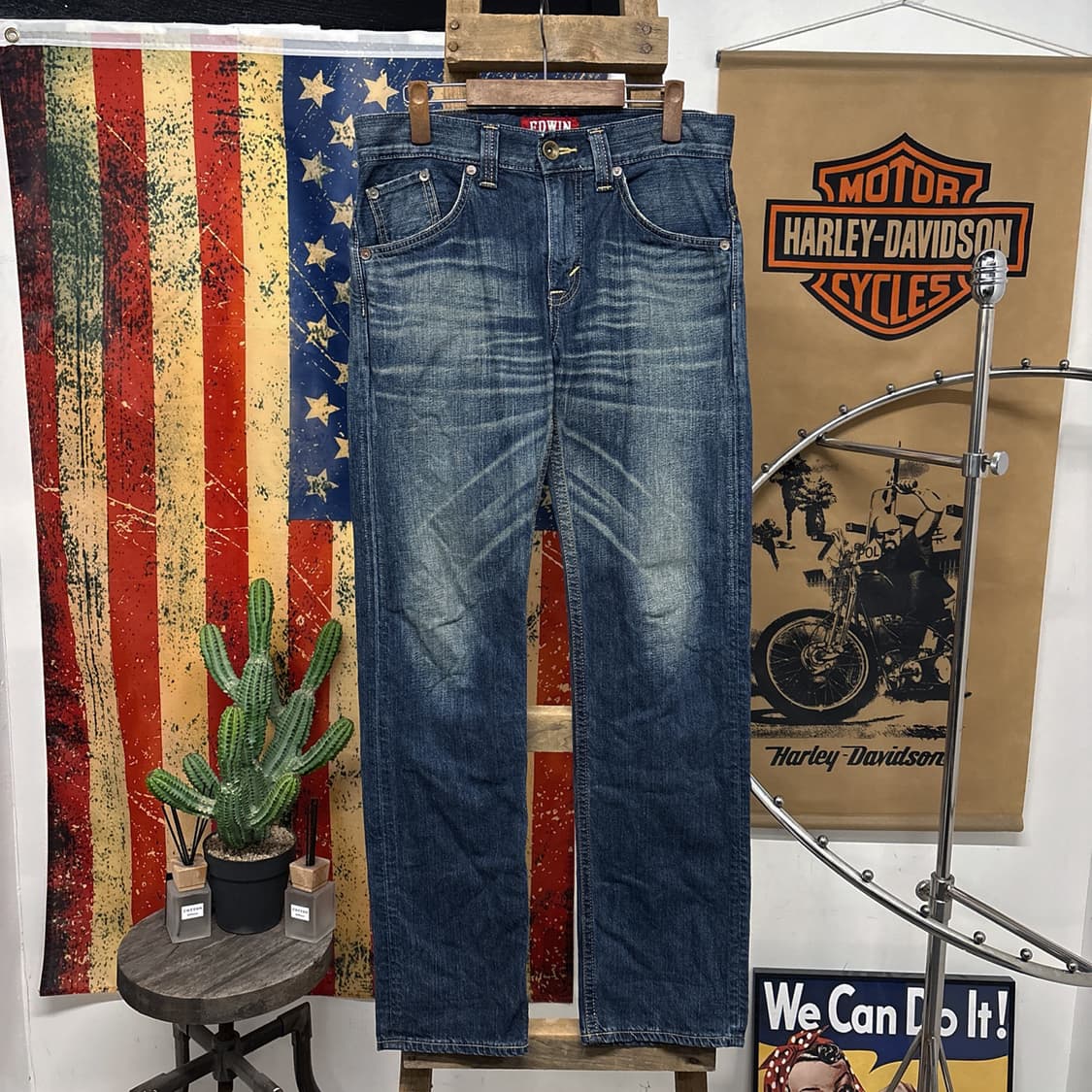 00s 에드윈 익스클루시브 423XV 캣브러쉬 워싱 데님팬츠 N1196 상품이미지1