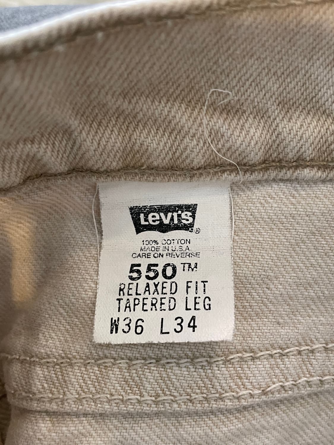 usa 리바이스550 크림색 데님 팬츠바지(오렌지탭) 상품이미지2