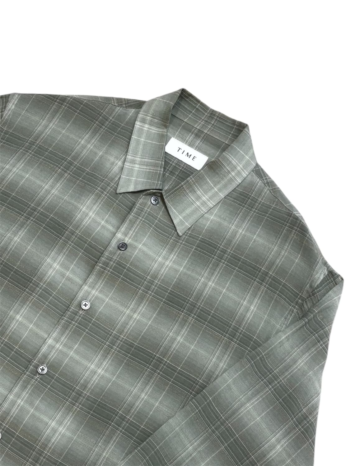타임 옴므 크링클 체크 셔츠 상품이미지2