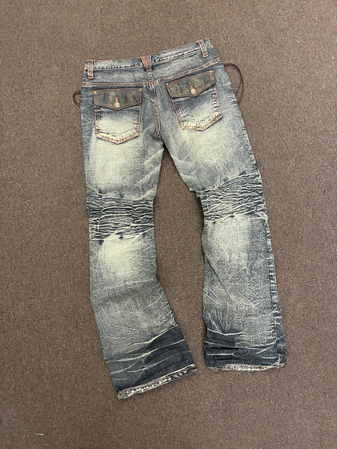 L)Japanese vintage 여성 레이스업 디테일 부츠켓 데님팬츠 상품이미지9