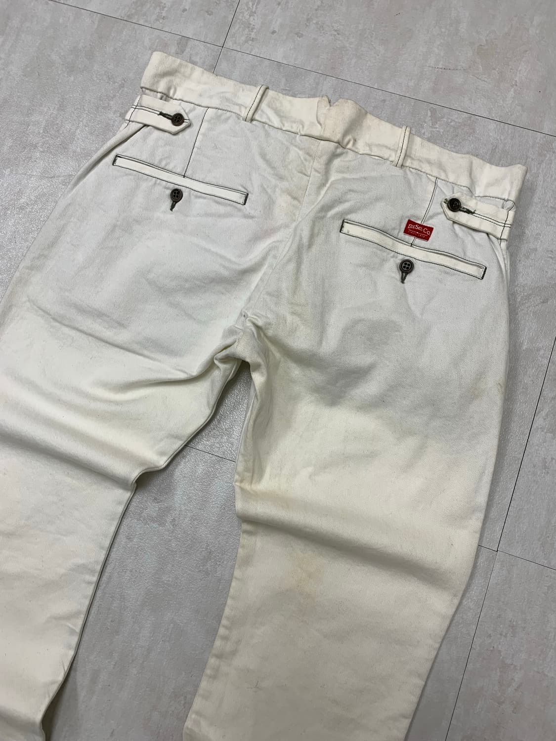 디젤 화이트 디테일 코튼 팬츠 #115 상품이미지8