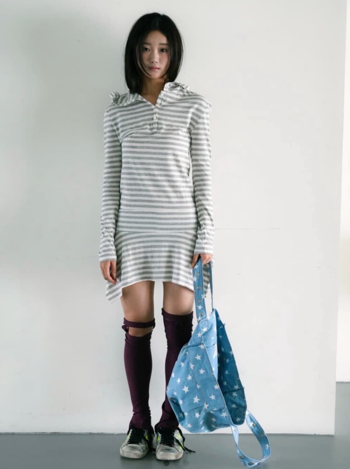 인앤양하모니 후디 드레스 스트라이프 새상품 상품이미지1