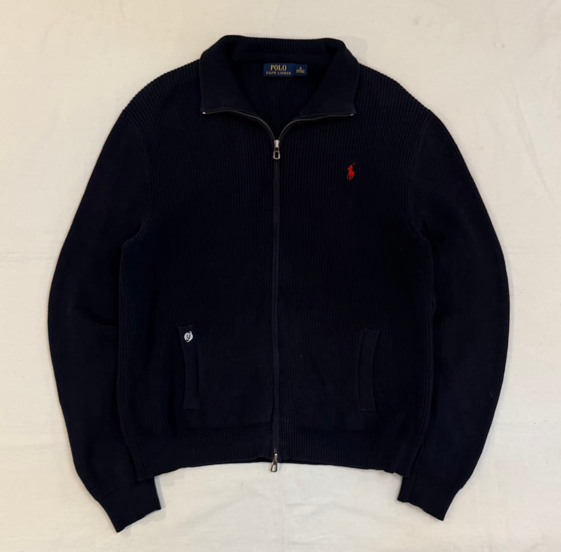 폴로 랄프로렌 투웨이 와플 니트집업 네이비 상품이미지1