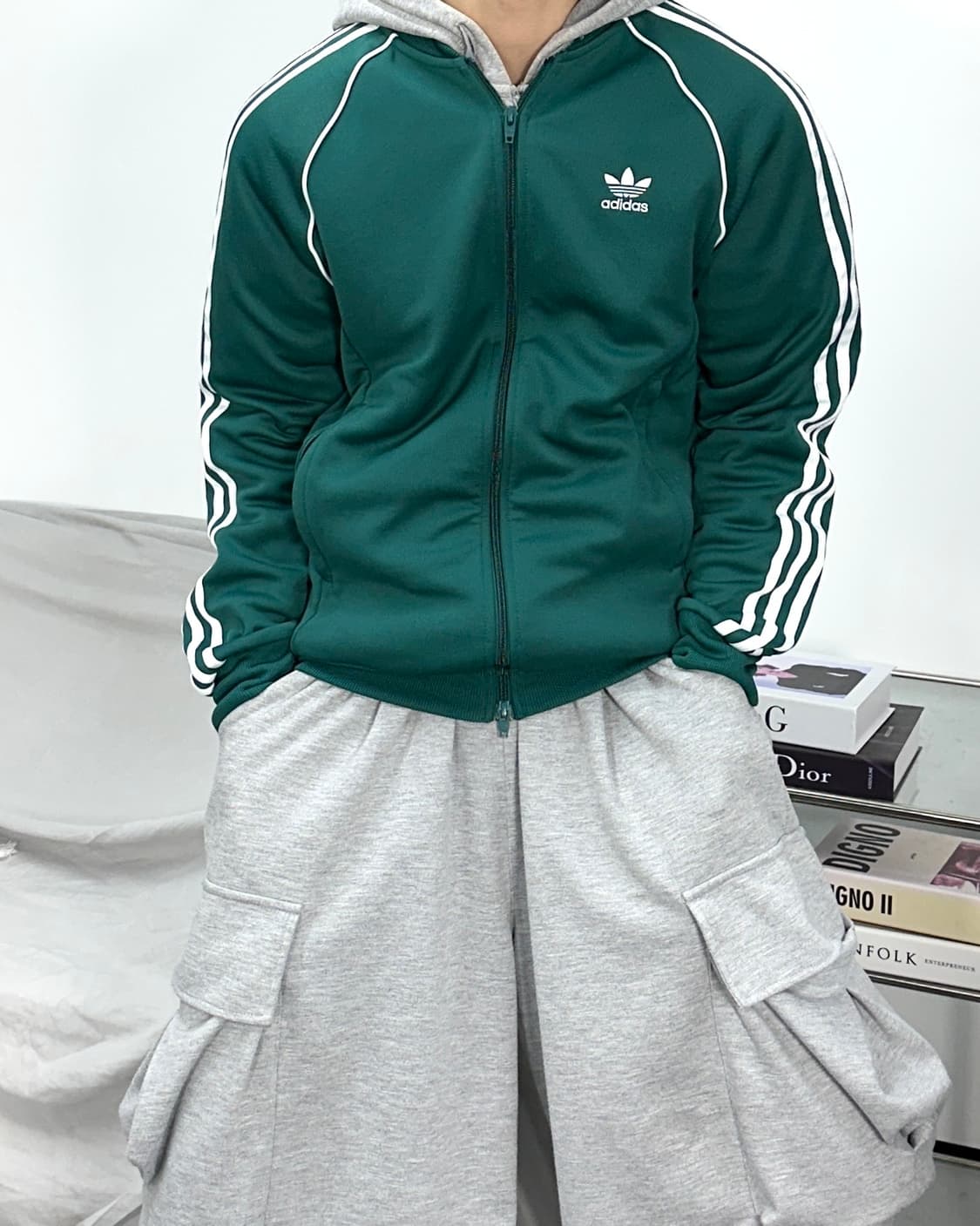 아디다스 그린 슈퍼스타 트랙탑 져지 L 상품이미지1