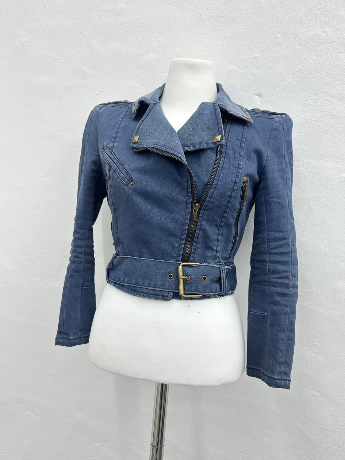 Stud belted rider washing jacket 상품이미지3