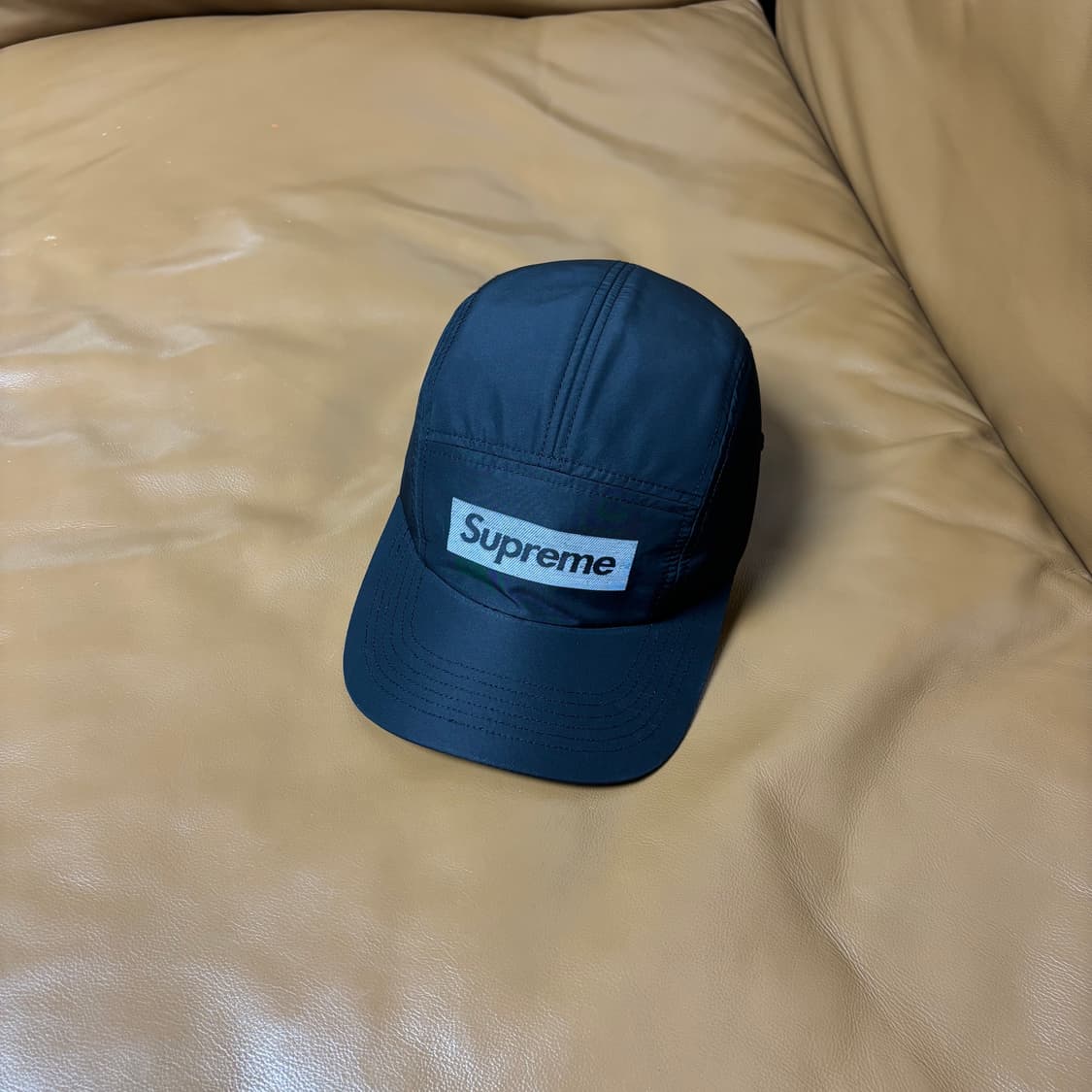 Supreme 슈프림 블랙 캠프캡 모자 (Jacquard Logo) 상품이미지1