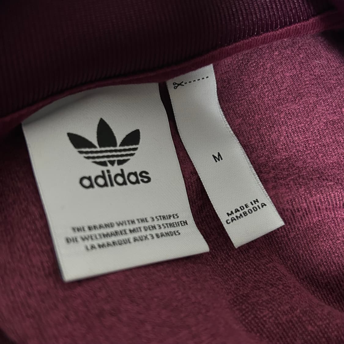 아디다스 대장 파이어버드 벨루어 벨벳 져지 버건디 레드 M  상품이미지9