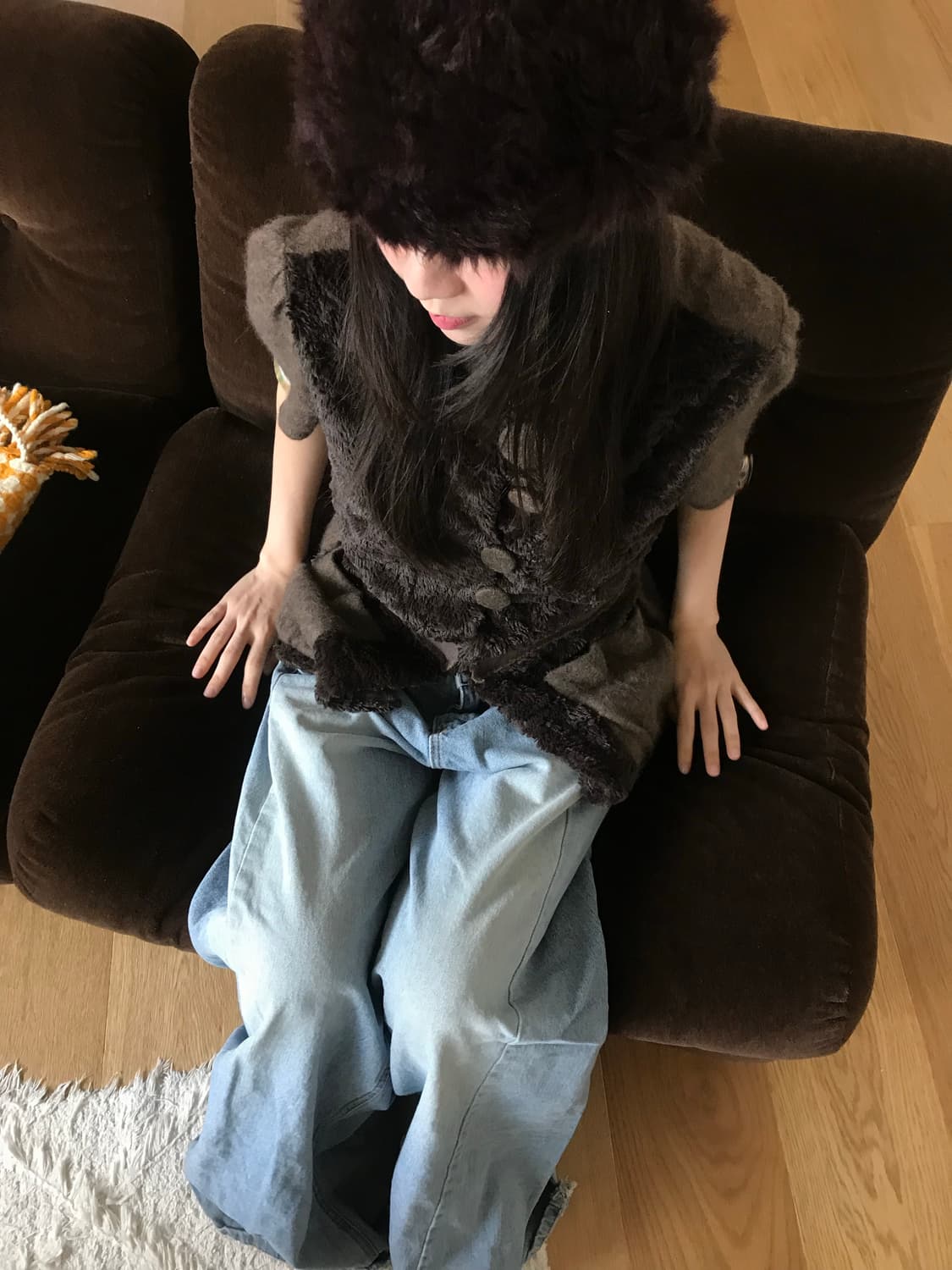 vintage fur button cardigan 상품이미지5