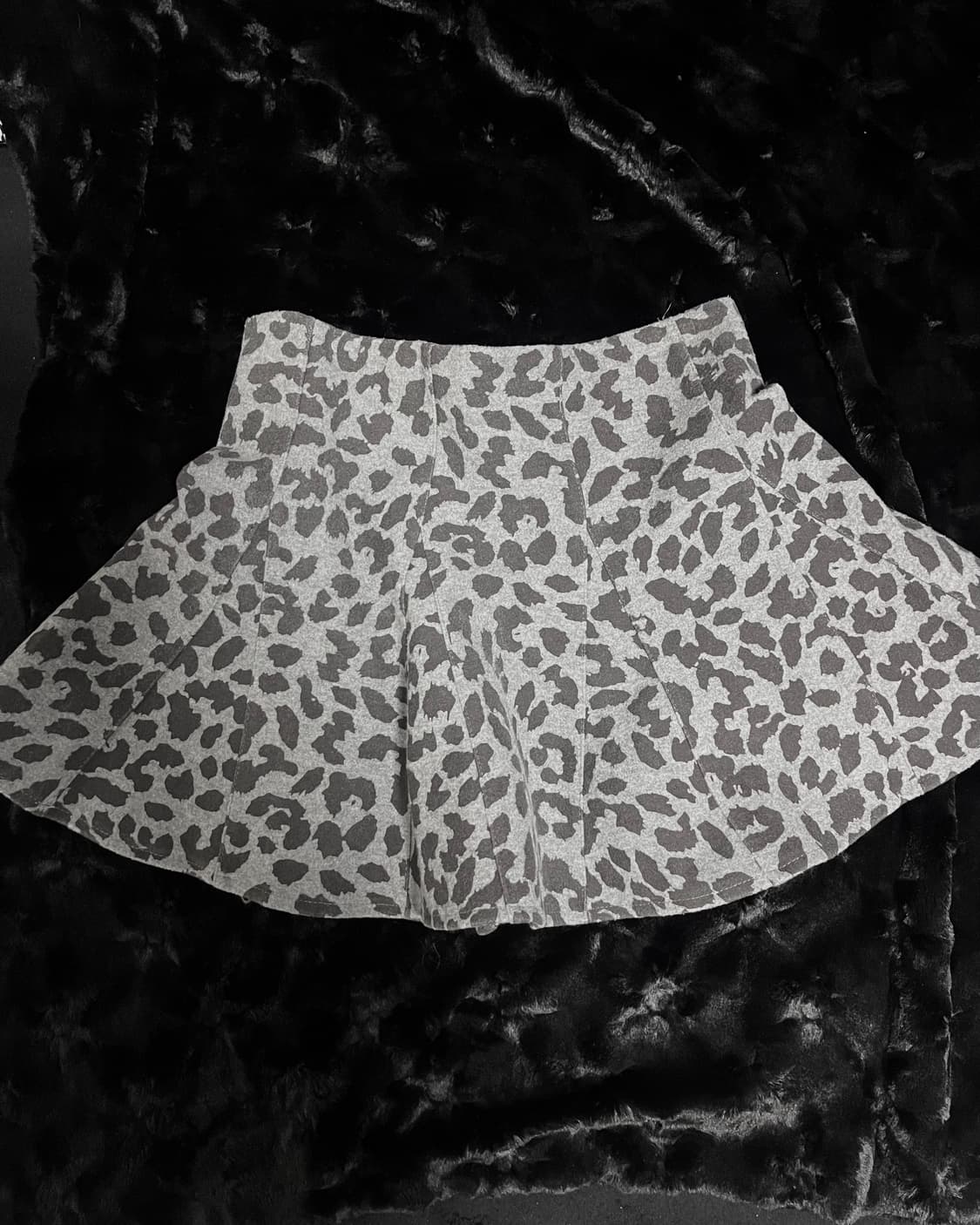 갸루 회색 호피 스커트 상품이미지3
