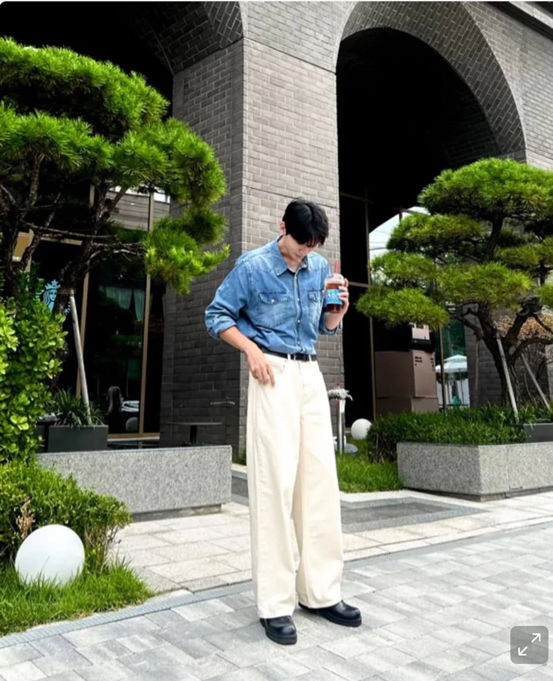 메르고 플랙 중청 웨스턴 데님 셔츠 L 상품이미지4