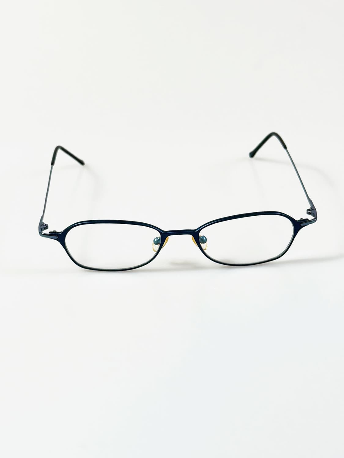 90s 네이비 슬림 오벌 메탈 프레임 빈티지 안경 상품이미지1