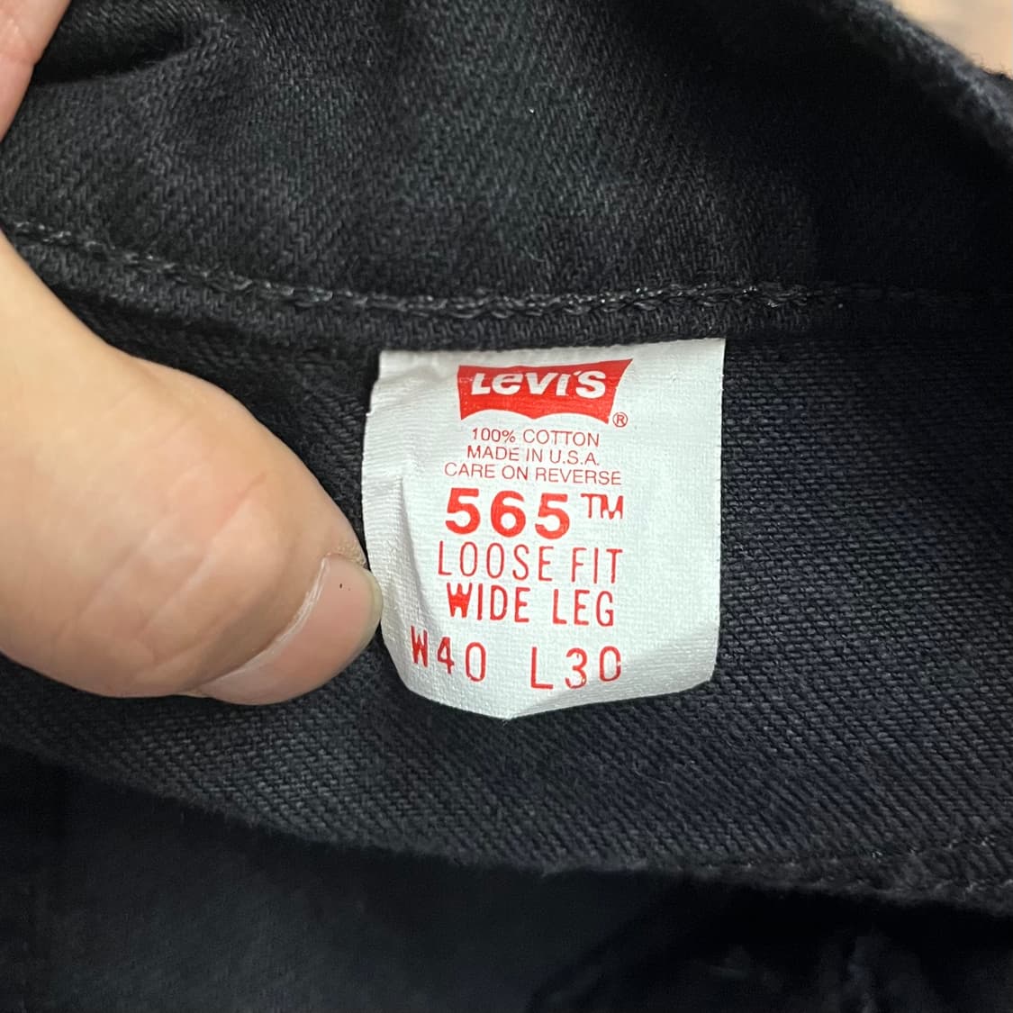 90s USA Levis565 오렌지탭 블랙진 (40“) 상품이미지6
