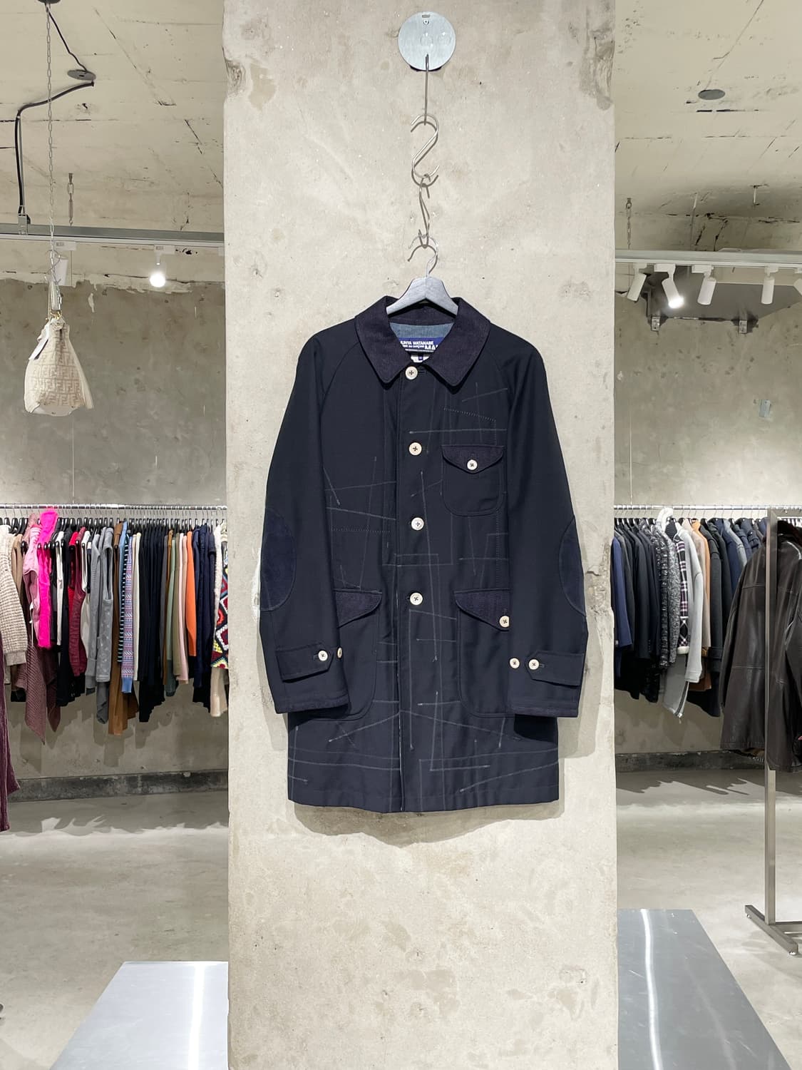 준야 와타나베 맨 패치워크 리버시블 카라넥 숏 코트 상품이미지1