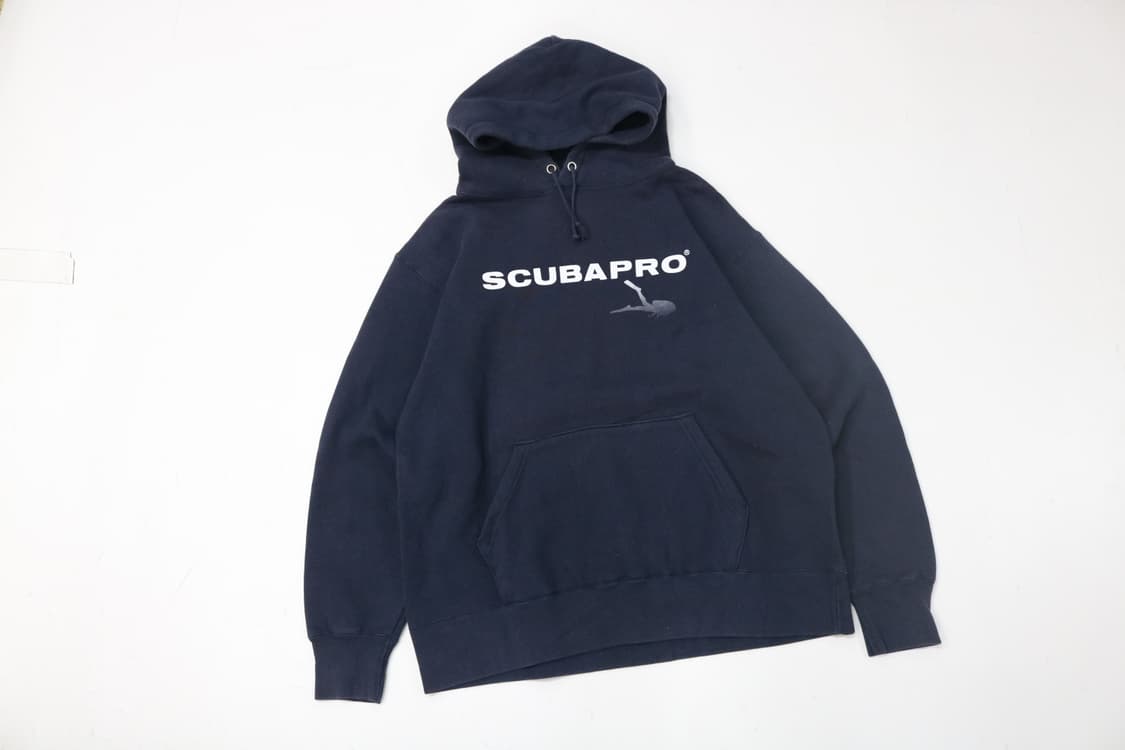 SCUBAPRO 스쿠바프로 빈티지 다이버 로고 네이비 후드 (M) 상품이미지2