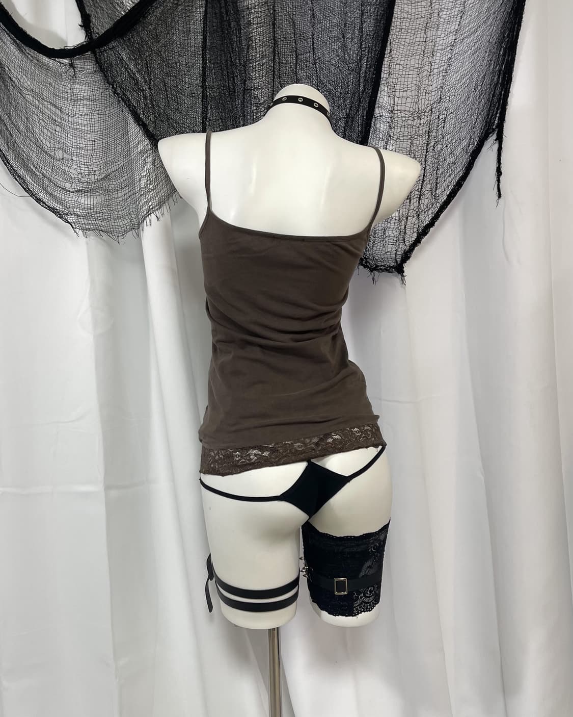 brown lace sleeveless 상품이미지4