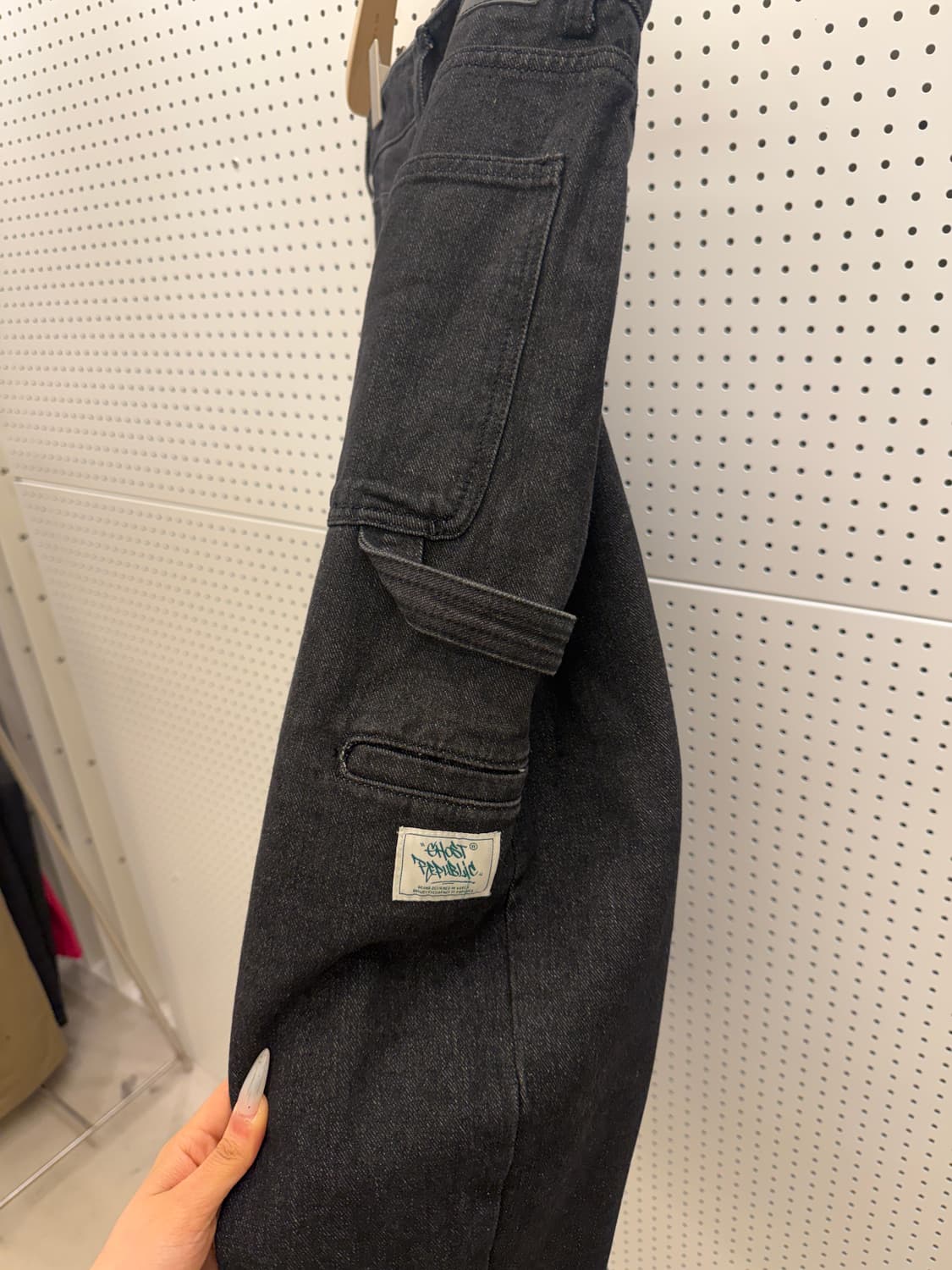 고스트리퍼블릭 카펜터 흑청 와이드 데님 팬츠 U881 상품이미지5