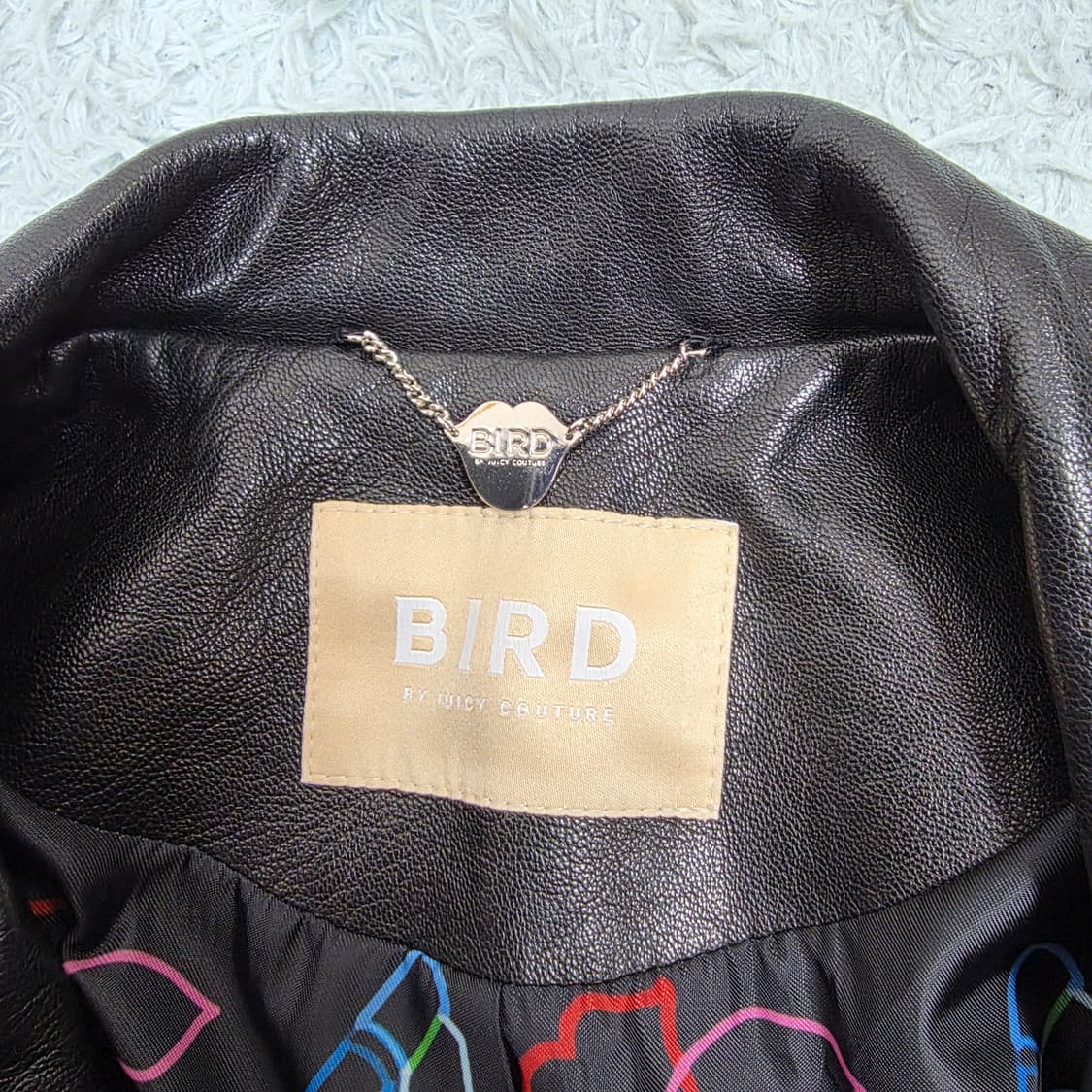 BIRD by 쥬시꾸뛰르 여성 램스킨 크롭 라이더 자켓 S 상품이미지3