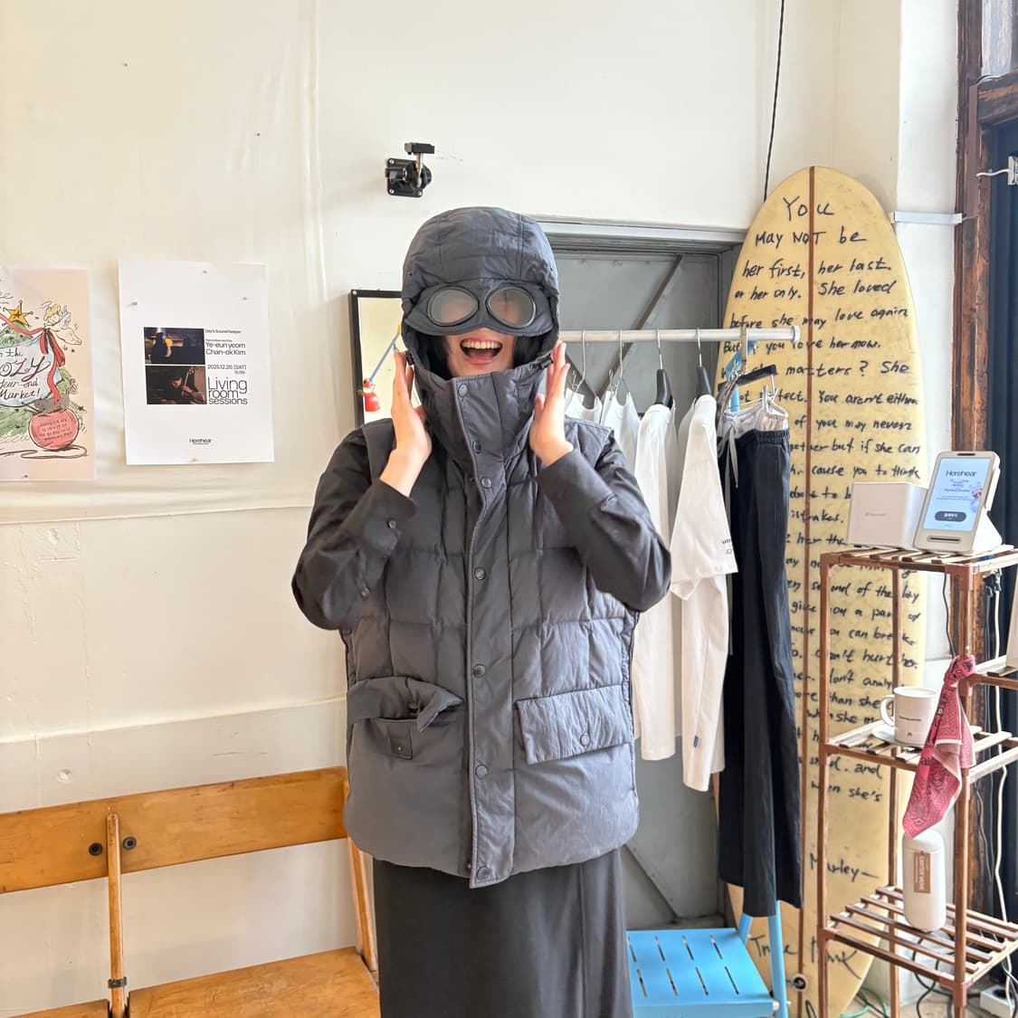 씨피컴퍼니 덕다운 다크네이비 가먼트 다잉 고글 패디드 베스트 상품이미지2