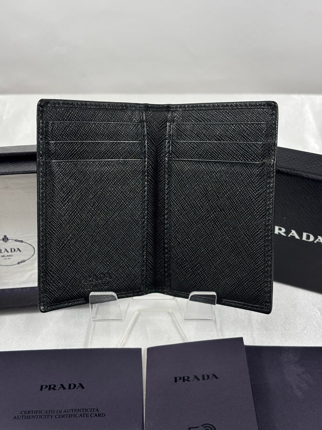 (정품/풀구성)프라다 삼각로고 오거나이저 카드지갑 블랙 상품이미지5
