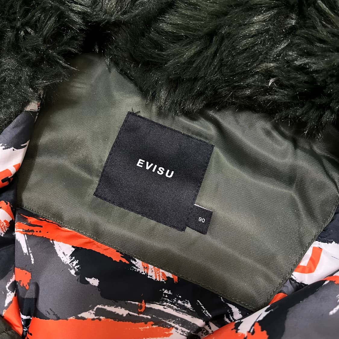 에비수 덕다운 야상 롱패딩 점퍼 카키 S/90 상품이미지5