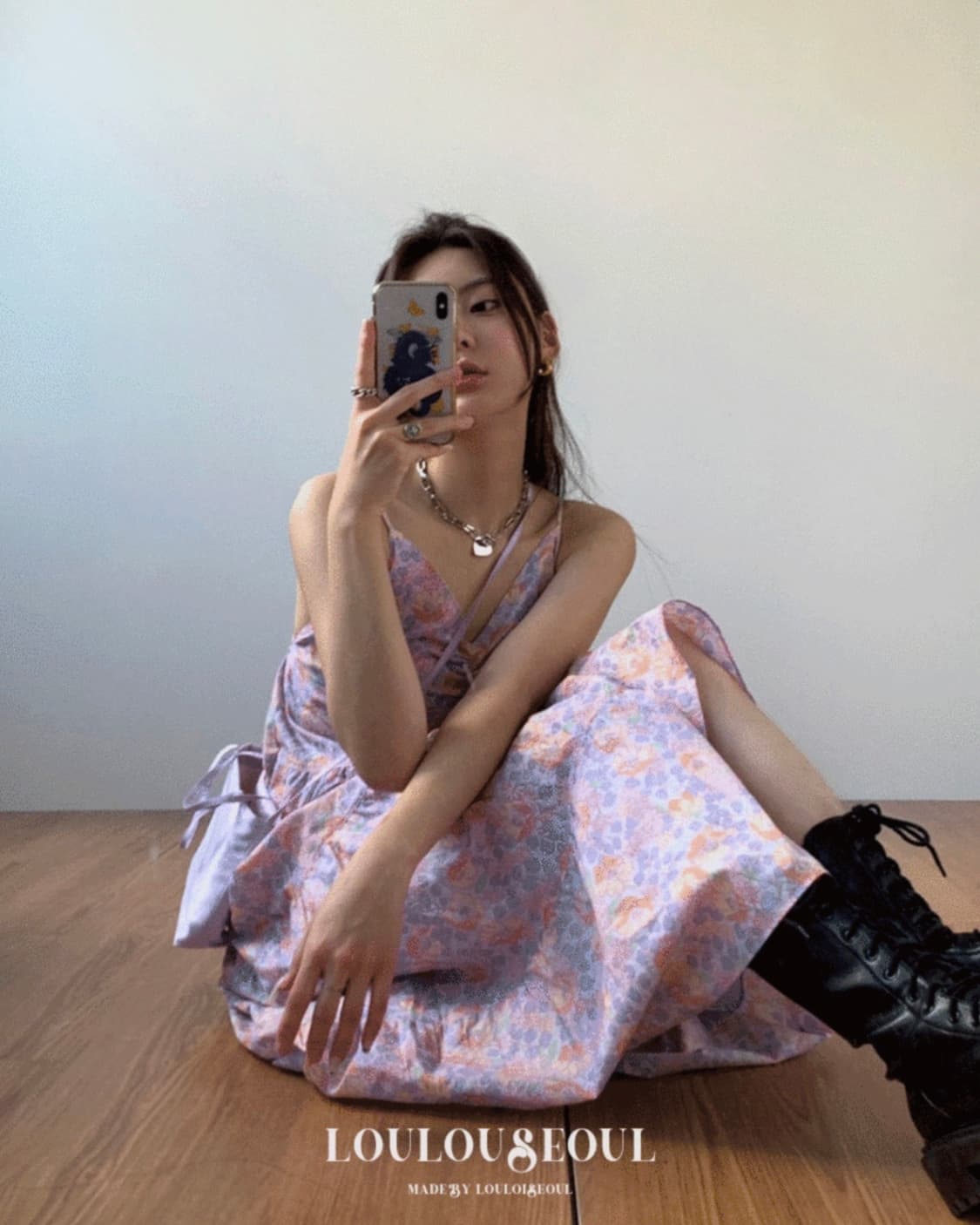 [새상품] 루루서울 버니 플로럴 드레스 퍼플 상품이미지1