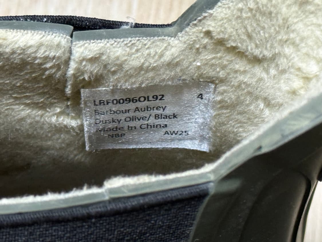 Barbour 레인부츠 앵클 웰링턴 퍼안감 상품이미지3