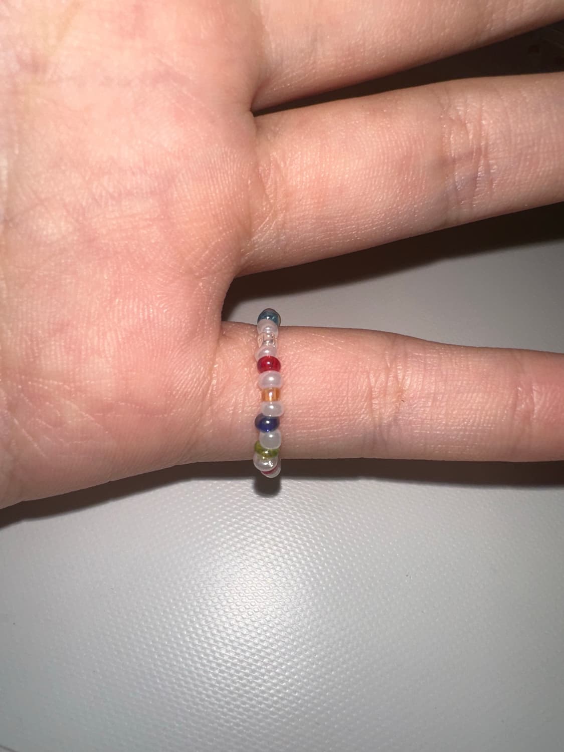 옥빛 원석st 비즈 반지 white 상품이미지1