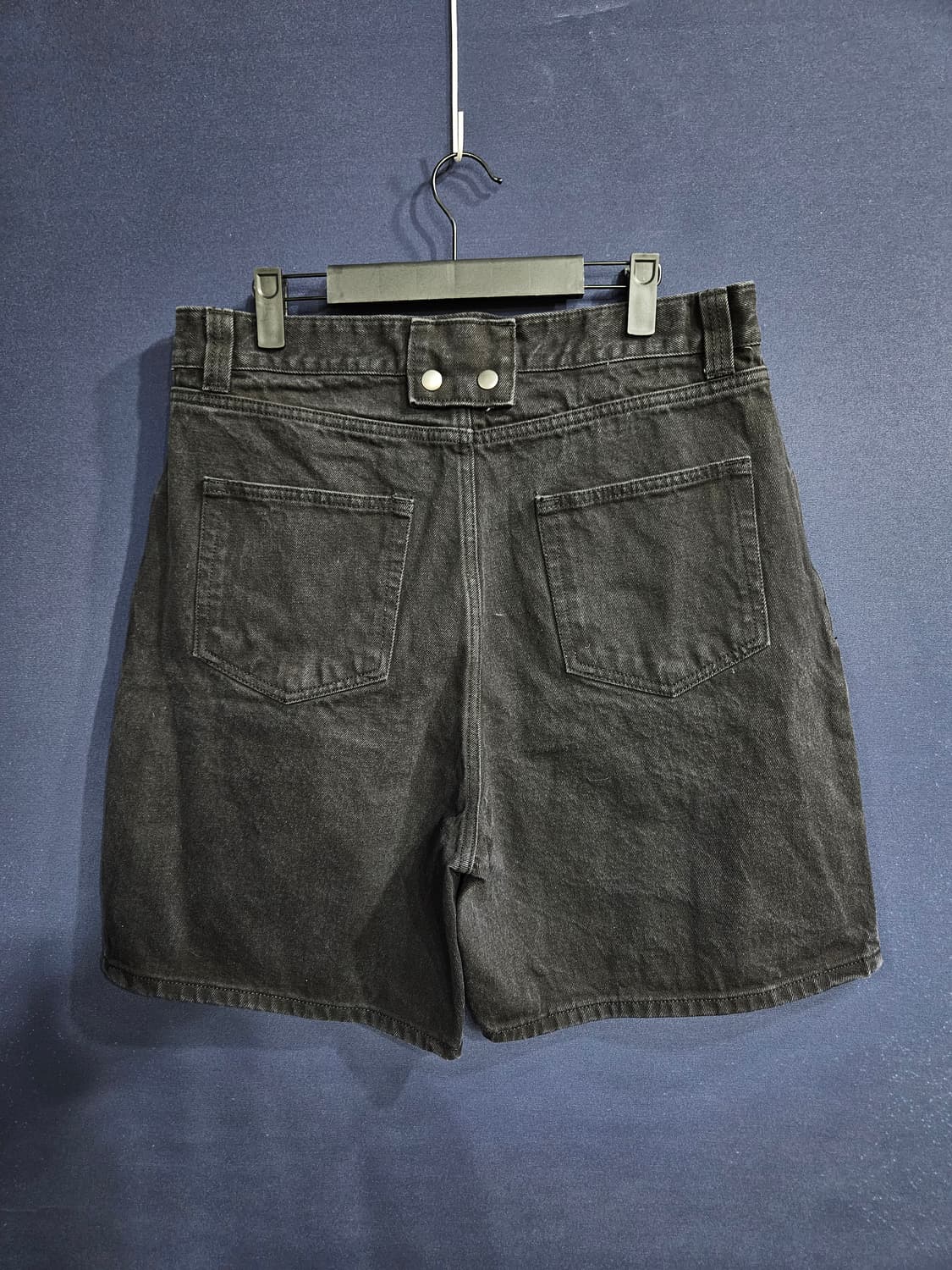 플라스틱 프로덕트 자수로고 블랙 남성 허리 32~33 데님 반바지 상품이미지2