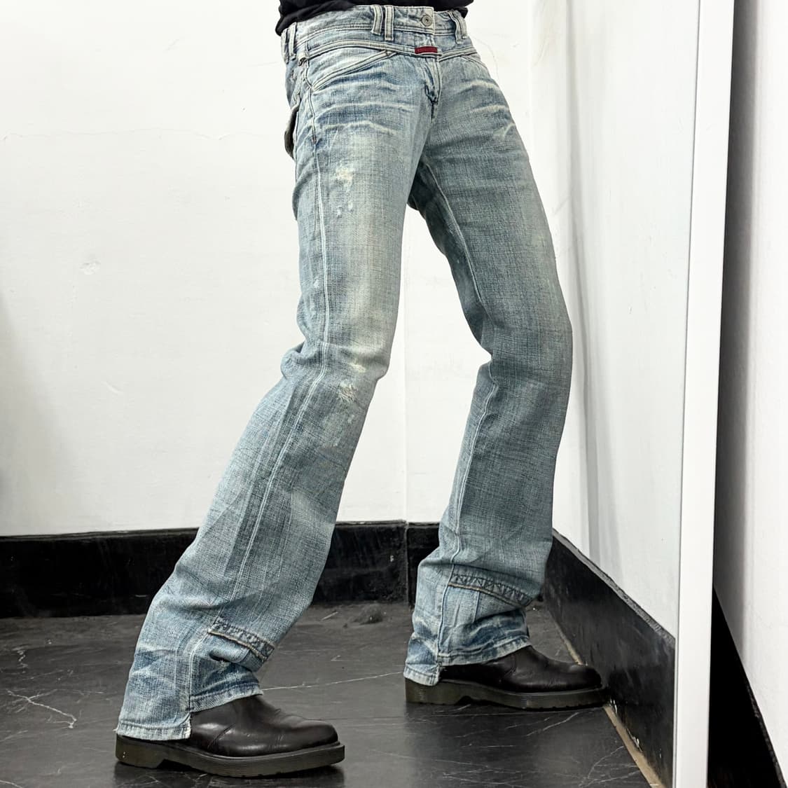 마리떼 프랑소와 저버 재팬 90s 레이어드 부츠컷 데님 팬츠 상품이미지3