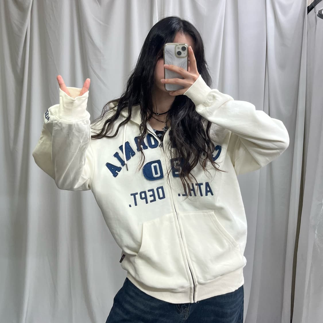 Who.A.U cream hood zip-up 상품이미지1