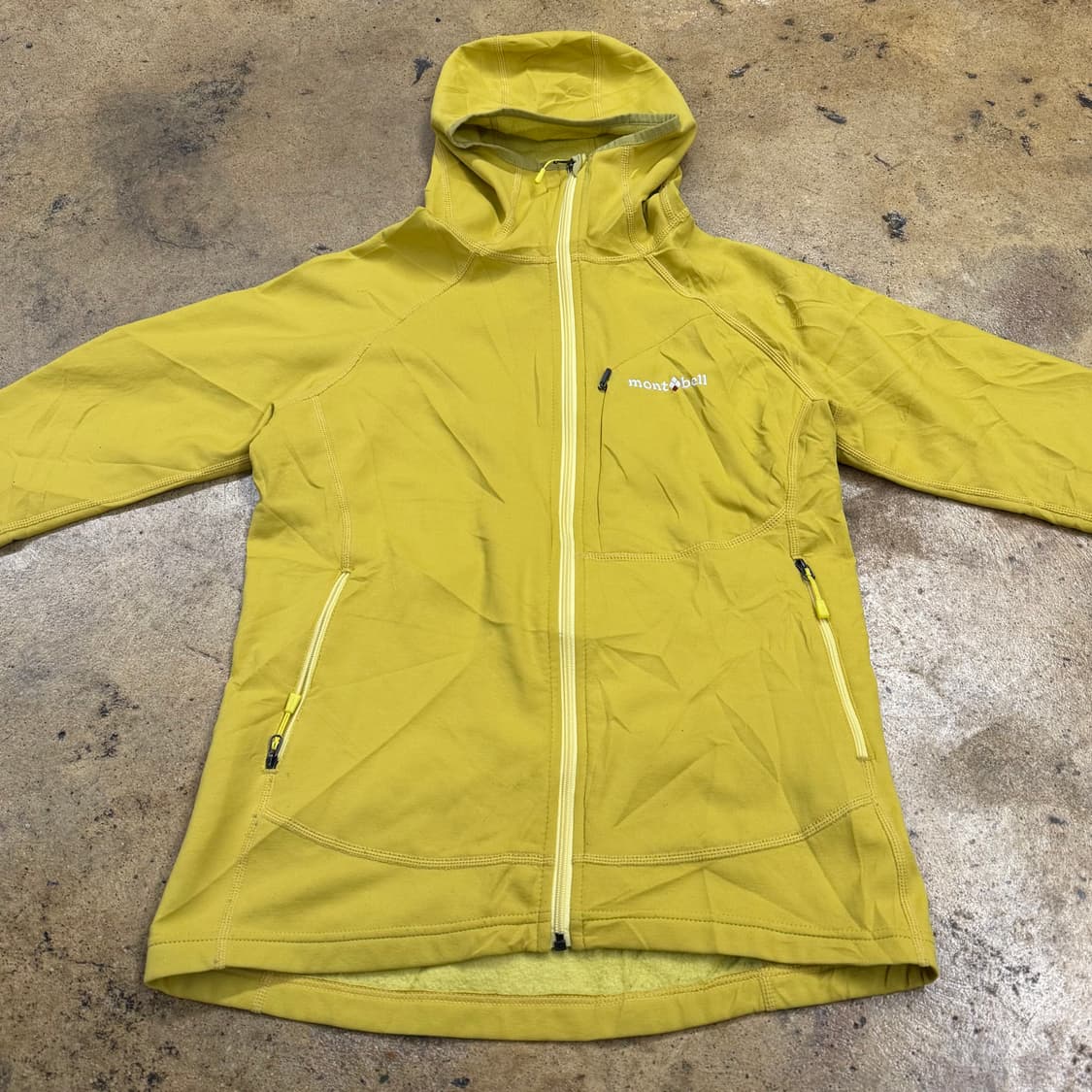 [정품/M] 몽벨 트레일 후드 집업 자켓 옐로우 b10 상품이미지3