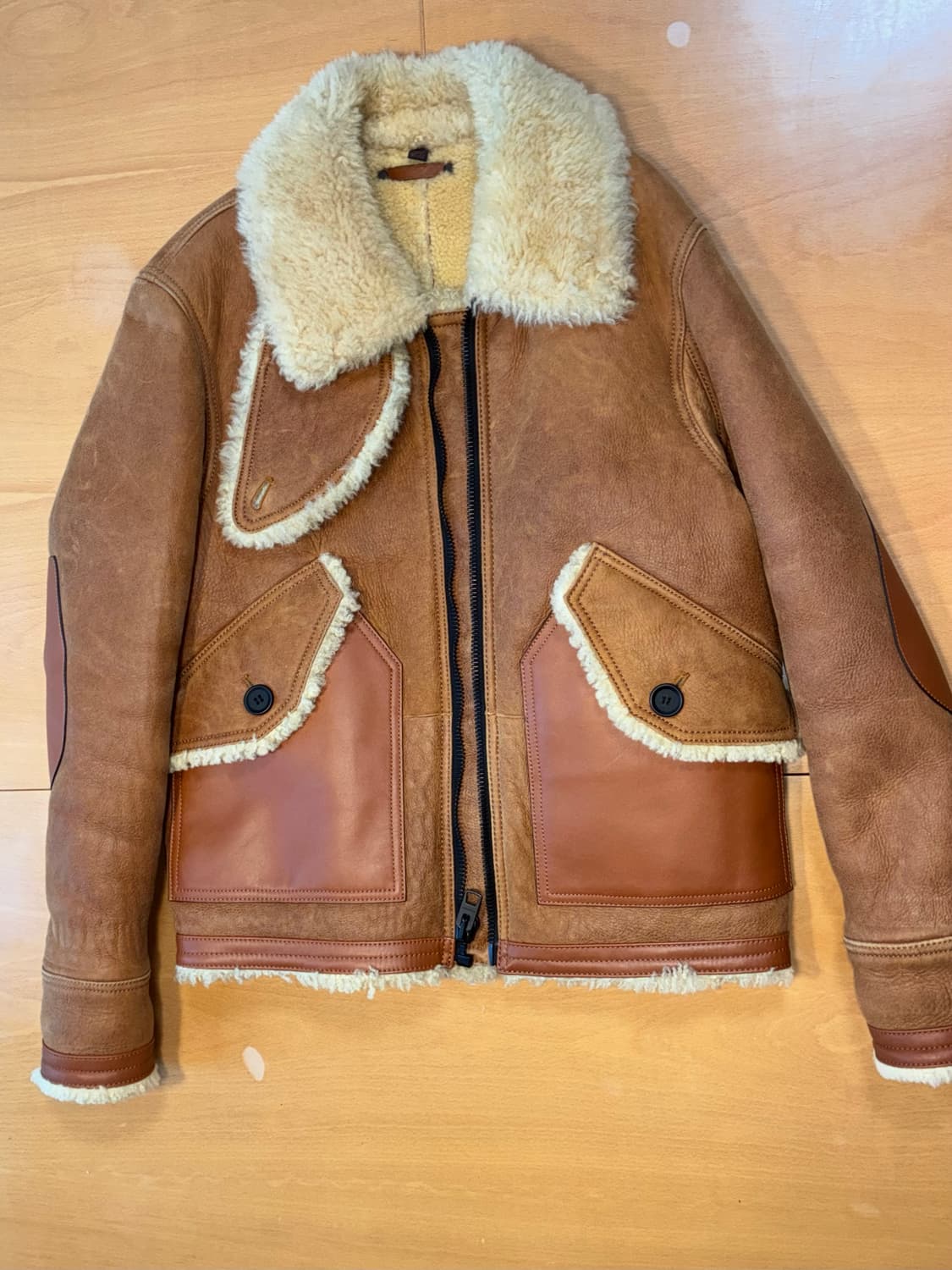 Coach Shearling Moto Jacket M 상품이미지1
