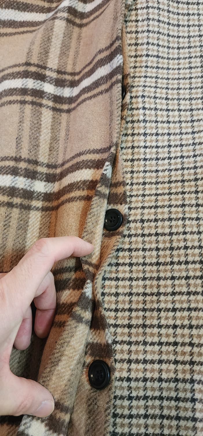 베이지 체크 자켓 XL 상품이미지10