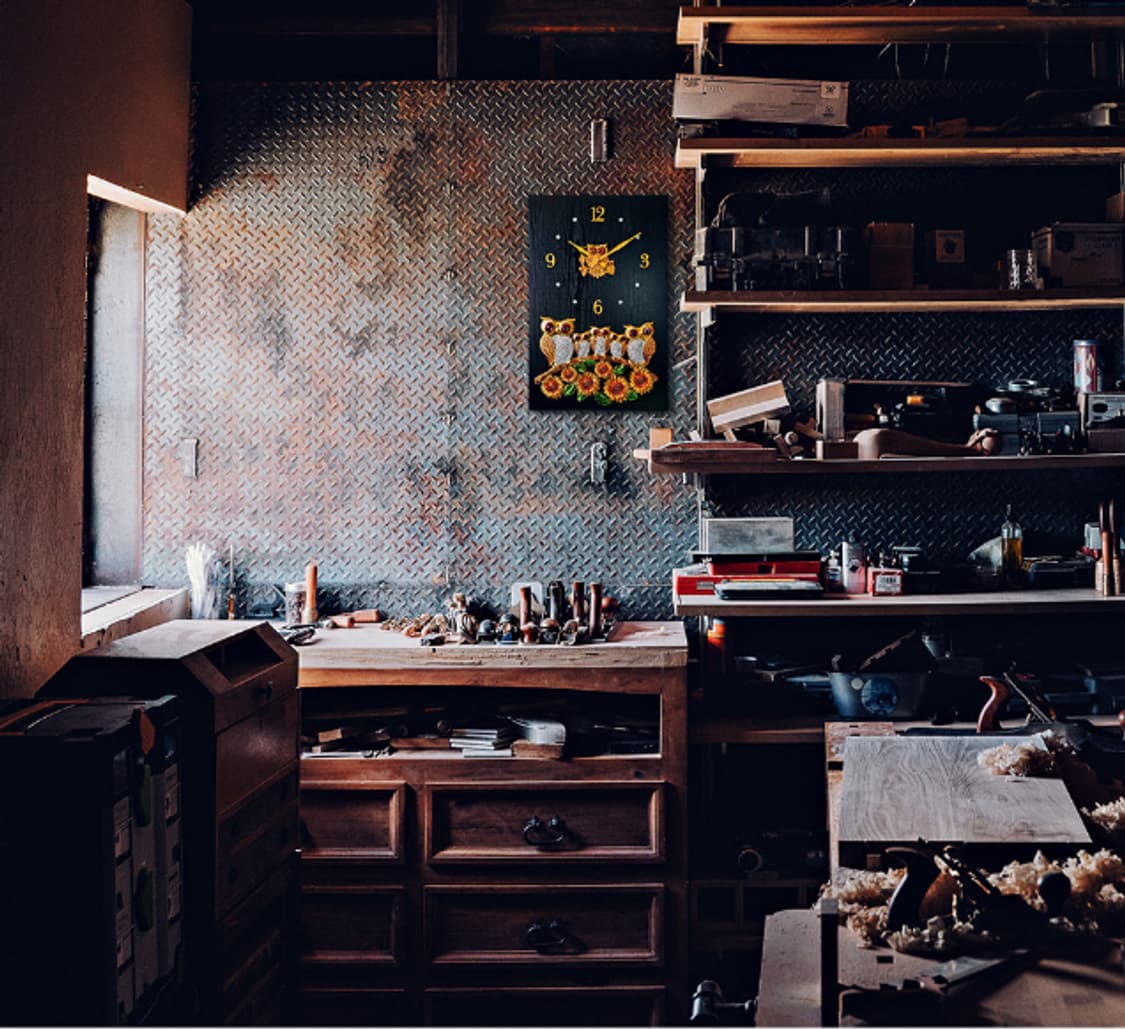 부엉이시계 해바라기시계 거실 대형 무소음 벽시계 판매 상품이미지5