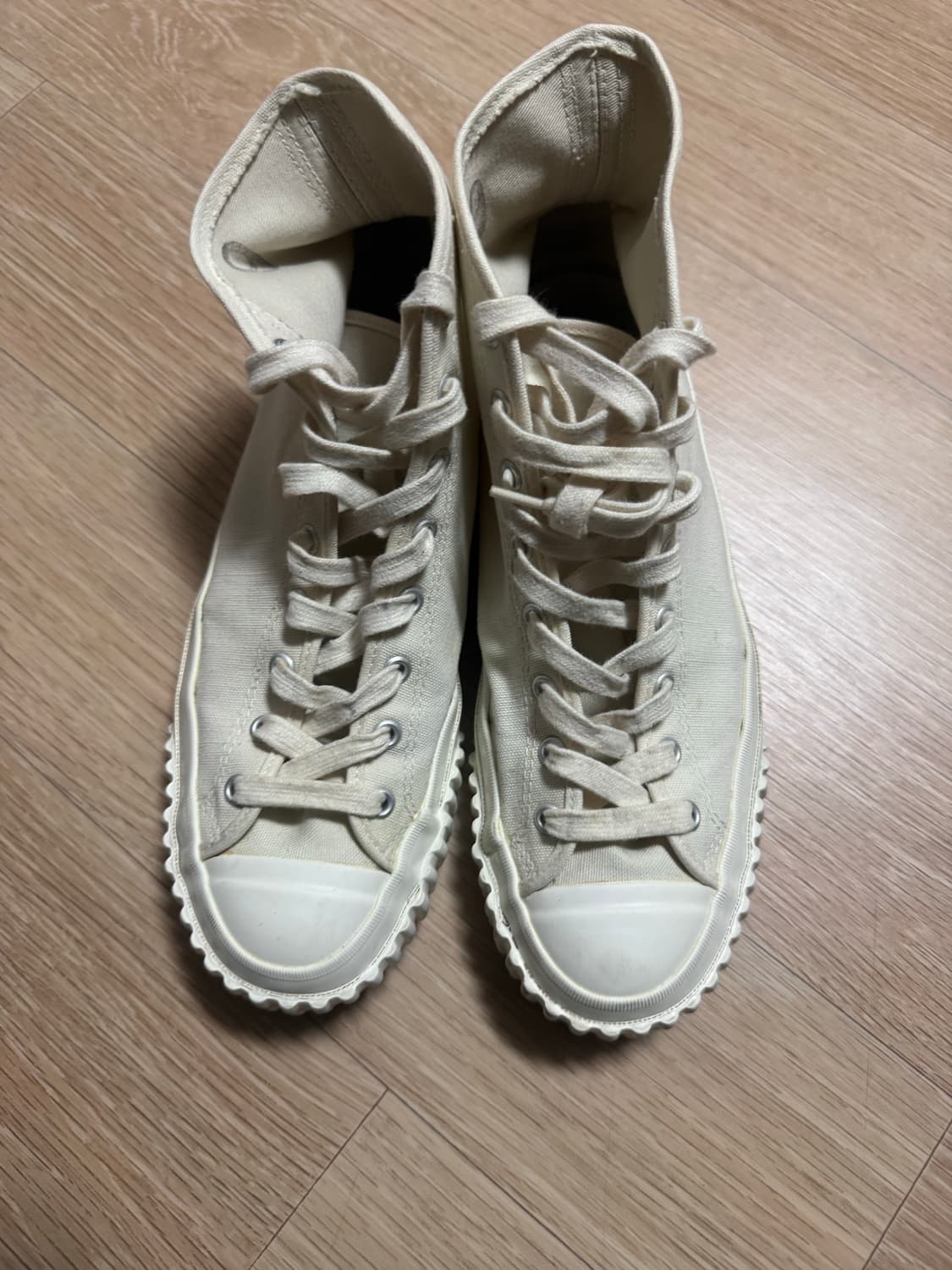 9(270-280) 리얼맥코이 아이보리 캔버스 하이탑 스니커즈 상품이미지1