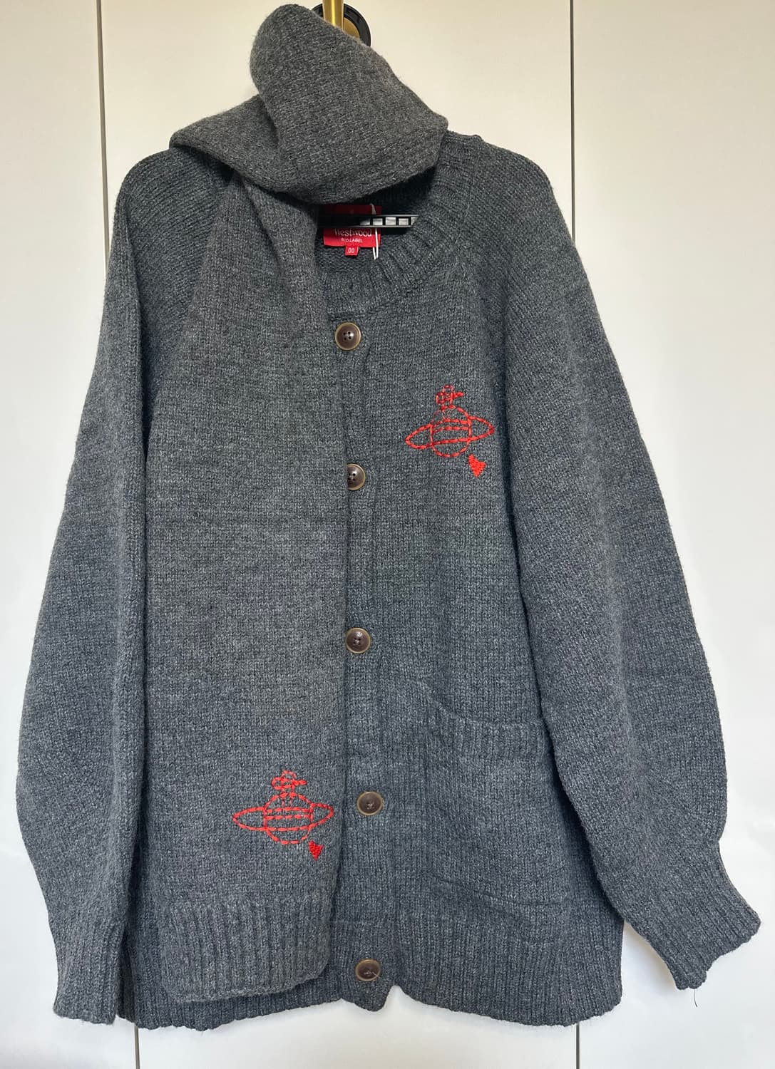 비비안웨스트우드일본판레드라벨 울 가디건&목도리세트남여공용 정품 상품이미지5